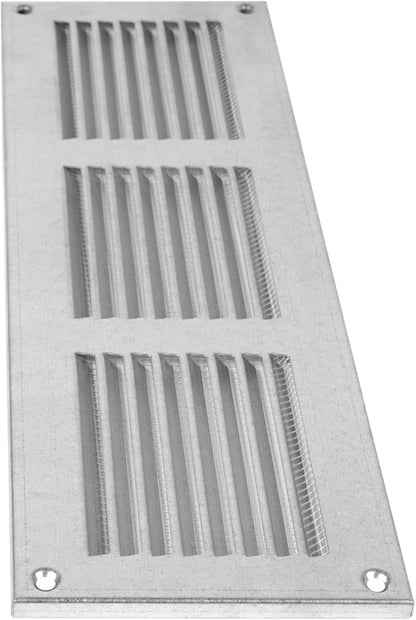 Repa Market 12x4 Inch Air Vent Cover/Galvanized Steel Louvered Grill Cover with Mesh Screen/Wall or Ceiling Vent/Durable Flush Mount HVAC Register for Indoor and Outdoor Ventilation