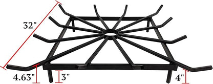 SteelFreak Heavy Duty Square Wheel Fire Pit Grate - Made in The USA (32 x 32 Inch)