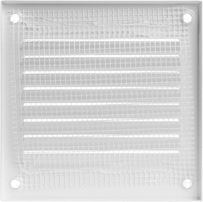 Vent Systems 4'' x 4'' Inch (Overall Dimensions) - Pack of 10 - White Air Vent Cover - Metal Air Return Grill with Built in Guard Screen Mesh - HVAC Ducting Vent Duct Cover for Interior, Exterior Use