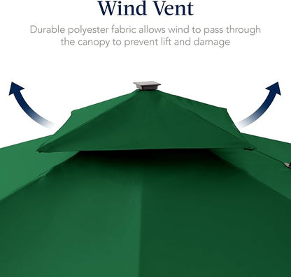 Best Choice Products 9x12ft LED Cantilever Patio Umbrella w/Base Included & - Image 7