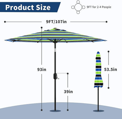 9FT Patio Umbrella Outdoor - Image 4