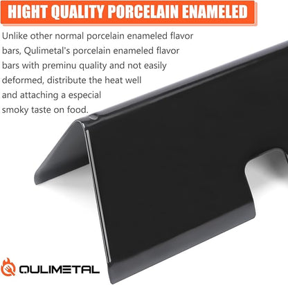 QuliMetal 15.3" Flavorizer Bars for Weber GS4 Spirit II 200, Spirit II E-210, Spirit E-210, Spirit 200 Series Grills with Front-Mounted Control, Porcelain Enameled for Weber Spirit Heat Plates