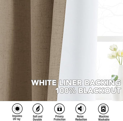 H.VERSAILTEX Linen Blend Curtains 100% Blackout Curtains - Image 6