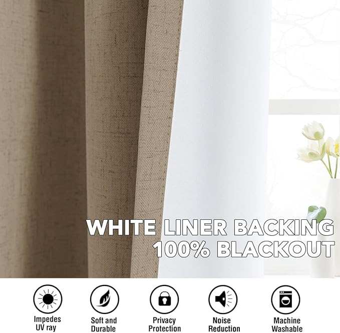 H.VERSAILTEX Linen Curtains 100% Blackout Curtains - Image 6