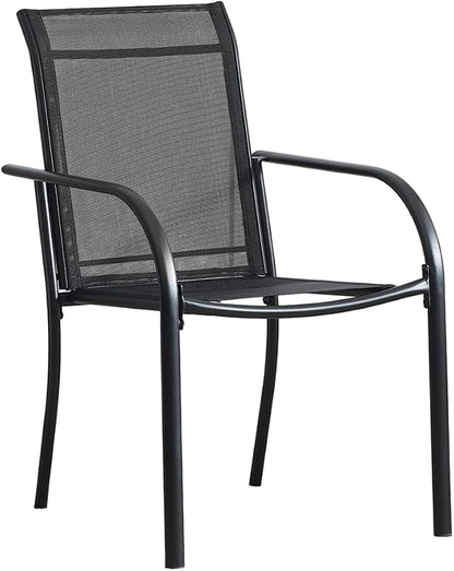 Stackable Patio Chairs Set of 4, Outdoor Dining Chairs - Image 5