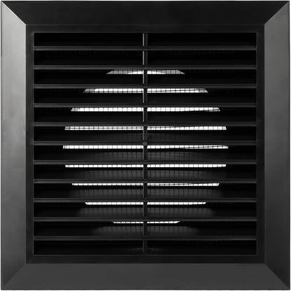 Black 4" Inch Ventilation Grille - Inside/Outside use - (Flange 3.9"Ø/Cover 6.7"x6.7") - Air Vent Louver - Exhaust Hood - Available 3 Sizes / 4 Colors, Black