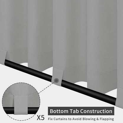 Easy-Going Outdoor Patio Curtains 2 Panels, 110x84 inch, Light Grey | Privacy - Image 3