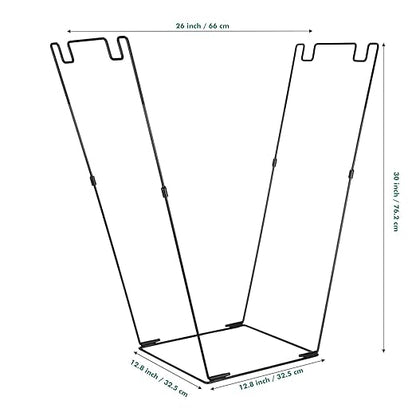 3. Reinforced Trash Bag Holder Metal Garden Waste Basket Stand for 30-45 Gallon Leaves & Recycling Foldable Yard Waste Bag Frame