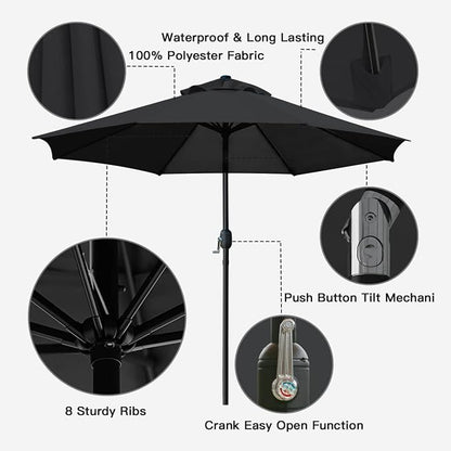 Sunnyglade 9' Patio Umbrella Outdoor Table Umbrella - Image 2