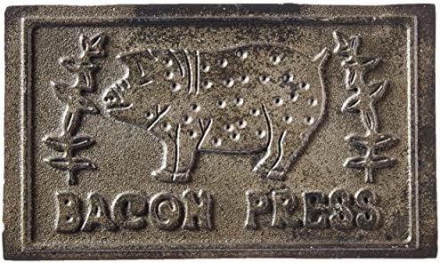 HIC Kitchen Bacon Press, Heavyweight Cast Iron, Rectangular - Image 4