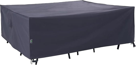 F&J Outdoors Patio Furniture Covers Waterproof UV Resistant Rip-stop Fabric Outdoor Furniture Cover, Grey, 100"Wx100"Dx27.5"H