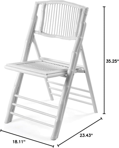 VINGLI Bamboo Folding Chair, Foldable Dining Wood Chairs Comfortable Seat - Image 3
