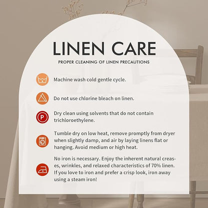 MIULEE Natural Linen Cotton Blend Tablecloth Rectangle, Luxury Waterproof Stain Resistant Durable Farmhouse Oblong Table Cloth for Dining Party Christmas Weddings Birthday, 52 x 120 inch, Ivory Cream