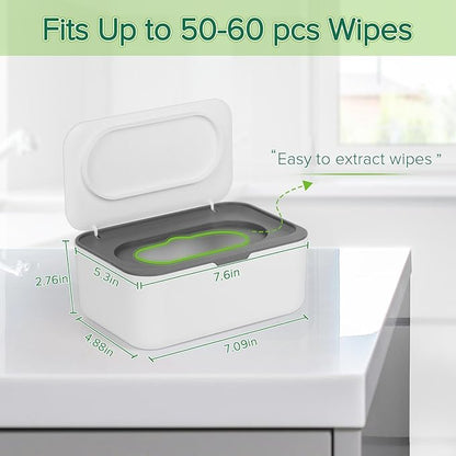2 Pack Baby Wipes Dispenser, Wipes Case Baby Wipe Holder Keeps Wipes Fresh, Non-Slip, Easy Open & Close (2 Pack Gray)