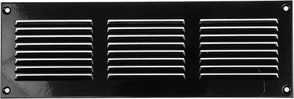 Repa Market 12x4 Inch Air Vent Cover/Black Galvanized Steel Louvered Grill Cover with Mesh Screen/Wall or Ceiling Vent/Durable Flush Mount HVAC Register for Indoor and Outdoor Ventilation
