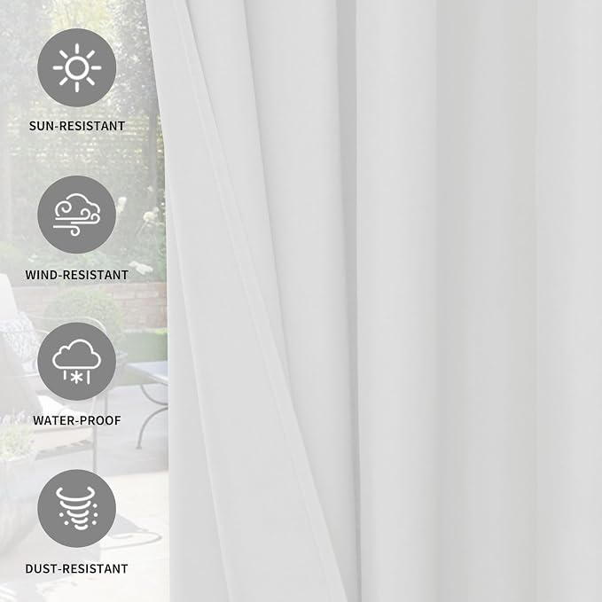 Easy-Going 100% Waterproof Outdoor Curtains 54x96 inch, Gazebo and Pergola 2 - Image 5