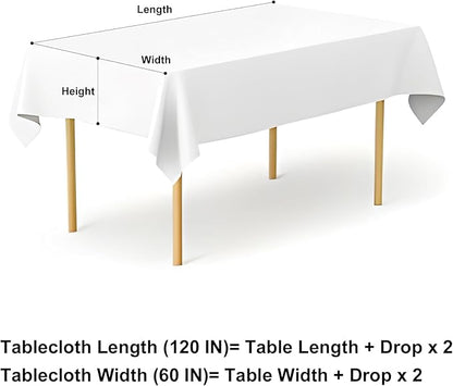 misaya Rectangle Waterproof Vinyl Table Cloth, Wipeable Tablecloth with Flannel Backing, Plastic Table Cover for Dinner, Picnic, Indoor and Outdoor (Light Green Leaves, 60" x 120")