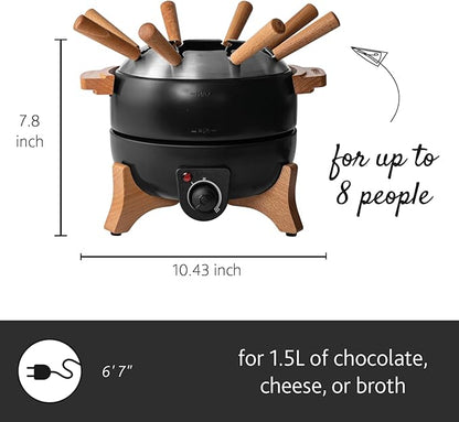 Boska Electric Fondue Set Party 2.3 L - Electric Fondue - For Cheese Fondue, Chocolate Fondue, Hotpot - Temperature Control - 2.3 Litres - Fondue Device
