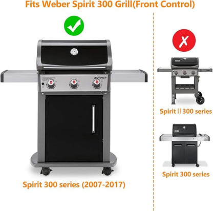 onlyfire Cast Iron Cooking Grate for Weber Spirit 300 Gas Grills with Front Control Konbs, Weber 7638 Grill Grate Replacement for Spirit E/S 310, E/S 320, E/S 330 (Year 2007-2017)