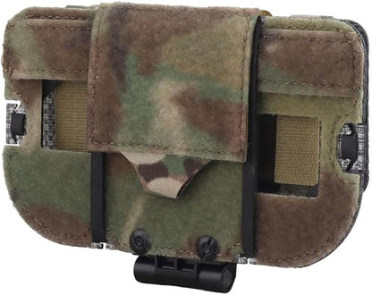 Let Me Be Airsoft Plate Carrier Molle Phone Carrier Outdoor Lightweight Navigation Board，Wide Angle Foldable Phone Holder Chest Rig Hovering Mount Tactical Vest Accessory (Camouflage)