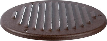 Round Ventilation Grille / 6'' Inch Inside Measurement/Black Metal Air Vent Louver - Inside/Outside use - / 7.25" Inch Outer Measurement