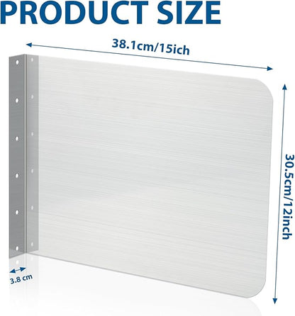 Therwen 2 Pcs Stainless Steel Side Splash Guard for Kitchen Sink 15 x 12 Inch Wall Mount Guard with Screws Commercial Restaurant Bar Hand Wash Sink and Compartment Prep Splash Protector Supply