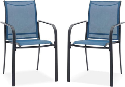 DIFY 2 PCS Patio Dining Chairs, Stackable Outdoor Chairs by DIFY