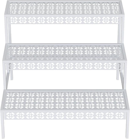 3-Tier Rectangular Metal Plant Stand, Ladder Flower Pot Rack | 3-tier stair by Garden4you