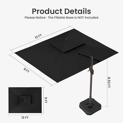 9x12 FT Outdoor Cantilever Patio Umbrella - Image 8