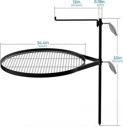 Stanbroil Fire Pit Campfire Grill Grate - Stainless Steel Swing Cooking Stand BBQ Grill, Portable Campfire Barbecue Rack for Outdoor Open Fire Cooking Camping