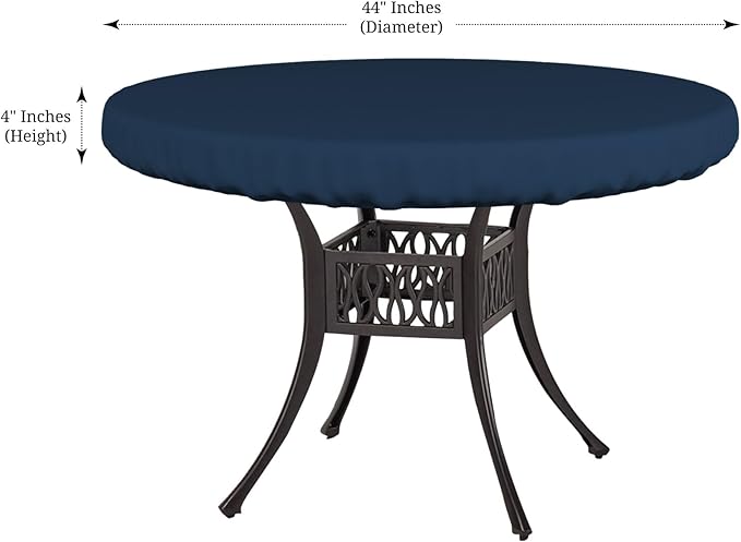 Covers & All Round Table Top Cover, 12 Oz Waterproof UV & Weather Resistant Patio Table Cover, Outdoor Table Cover for Patio Outdoor Furniture & Coffee Table (44" Dia x 4" H Inches, Blue)