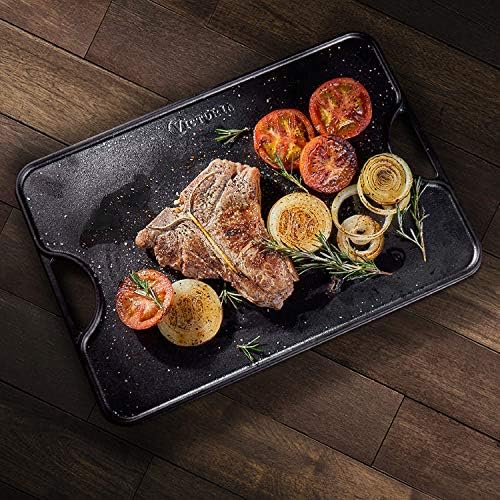 Victoria Rectangular Cast Iron Griddle. Double Burner Griddle, Reversible - Image 2