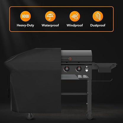 Heavy Duty 600D Polyester Cover compatible with Blackstone 36 inches 5482 Griddle Cooking Station with Hood,also compatible with Blackstone 28 inch XL,Outdoor Flat Top Gas Grill Cover with Straps