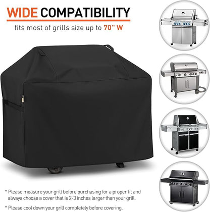 Arcedo 72 Inch Grill Cover, Waterproof Large BBQ Gas Grill Cover Compatible with Weber, Durable and Rip Resistant, Fits for Charbroil Nexgrill Napoleon