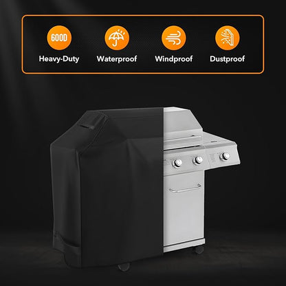 Heavy Duty 600D Polyester 54-inches Cover Compatible with All Monument 4-Burner Grills Mesa 400, 25392, 24633, 35633, 24367, 41847NG Grills, Water Resistant Outdoor Cover, All Weather Protection