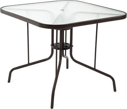 Patio Dining Table for 4 with Umbrella Hole | Outdoor 5 Piece Dining Set 36" x by Villeston