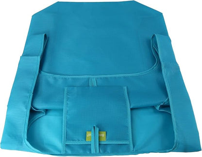 BeeGreen Light Blue Reusable Grocery Bags Wholesale Blue Reusable Kitchen Bags Bulk Foldable-Machine Washable with Zipper Storage Pouch 50 Packs