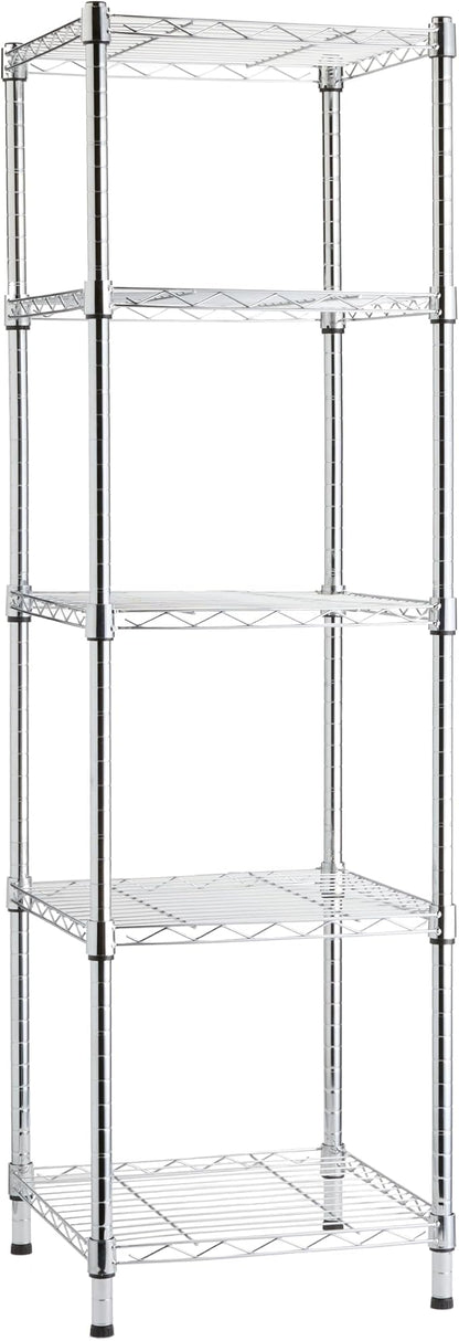 Amazon Basics 5-Shelf Tower Adjustable Storage Shelving Unit, 150 lbs Per Shelf by AmazonBasics