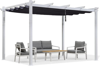PURPLE LEAF Outdoor Pergola 10' x 13' Aluminum and Sun Shade, Powder coat - Image 9