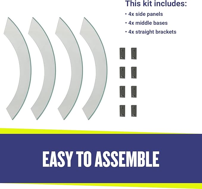 American Fire Products | Tempered Glass Flame Guard for 19” Round Drop-in Fire Pit Pans | Outdoor Wind Guard with Aluminum Fire-Resistant Brackets & Non-Slip Feet | 23-inch x 6-inch