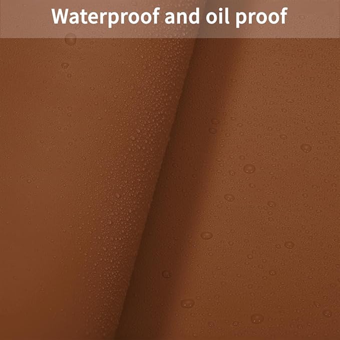 Leather Desk Mat,1.8mm Thick,12x60 Inch Desk Cover,Desk Protector Mat,Dresser Cover Top,Dresser Top Cover,Dresser Top Protector,Desk Covers On Top of Desks(Brown+Gray,12×60)
