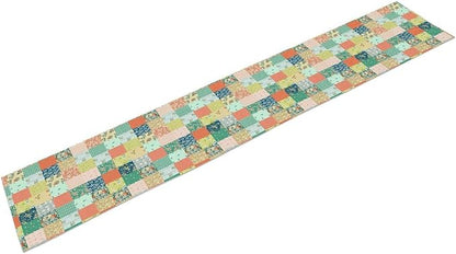 Boho Floral Patchwork Table Runner, Colorful Flower Print Rustic Farmhouse Country Vintage Paisley Table Runner for Dining Cafe Holiday Kitchen Home 13x90in
