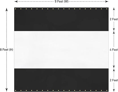 Covers & All Outdoor Clear Panel Curtain, 12 oz Vinyl Outdoor Curtains for Patio, Weather Resistant Waterproof Tarp with Brass Grommets for Pergola, Porch, Gazebos, Balcony (8'H x 9'W Feet, Black)