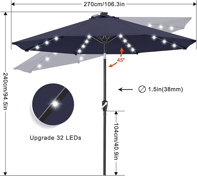 ABCCANOPY Solar Led Patio Umbrella - Image 3