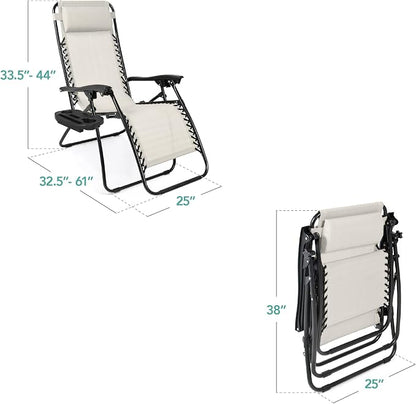 Best Choice Products Set of 2 Adjustable Steel Mesh Zero Gravity Lounge Chair - Image 3
