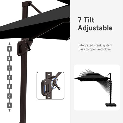 10' X 13' Cantilever Patio Outdoor Umbrella - Image 4