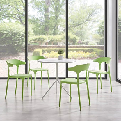 Modern Stackable Dining Chair Set, No Assembly, Plastic Chair, Patio Chair - Image 2