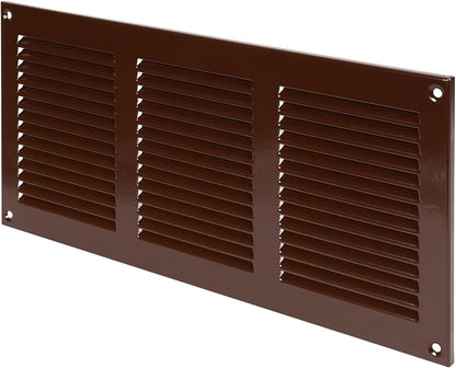 Repa Market 12x6 Inch Air Vent Cover/Brown Galvanized Steel Louvered Grill Cover with Mesh Screen/Wall or Ceiling Vent/Durable Flush Mount HVAC Register for Indoor and Outdoor Ventilation