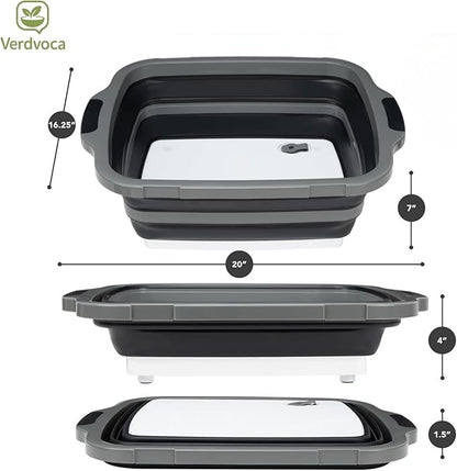 16L Black Collapsible BBQ Prep Tub with Locking Lids & 21 Inch Oxford Black BBQ Blanket for Resting Meat
