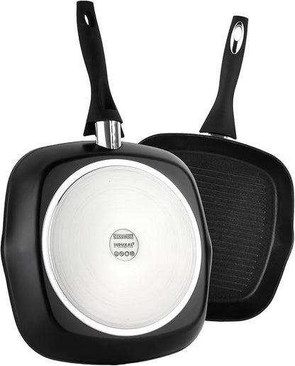 VITREX Nature 11-Inch Forged Aluminum Grill Pan with Nonstick Coating, Compatible with All Stovetops, Dishwasher Safe